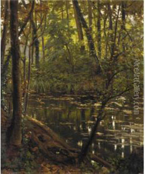 Riviere En Sous Bois Oil Painting - Henri Biva