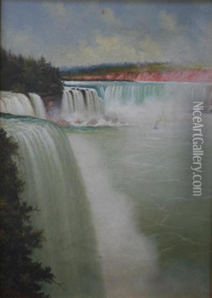 Niagara From Prospect Park Oil Painting - Joseph Loxton Rawbon