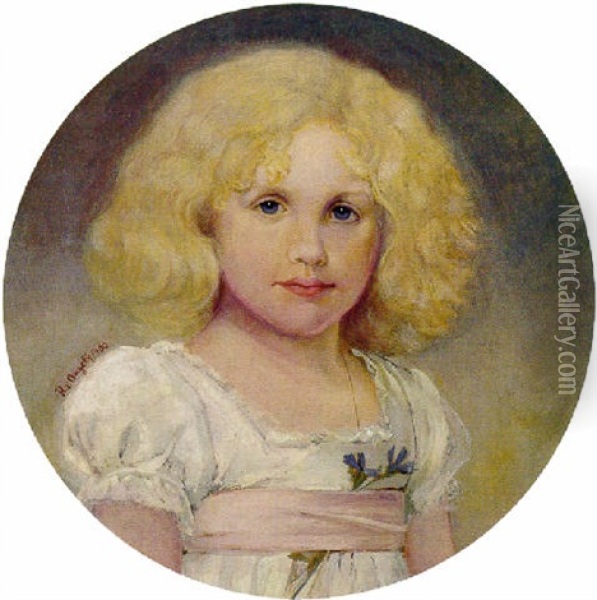 Portrait Eines Kleine Blonden Madchens Oil Painting - Heinrich von Angeli