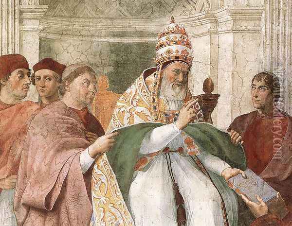 Gregory IX Approving the Decretals [detail: 1] Oil Painting - Raphael