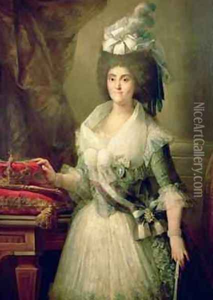 Portrait of Queen Maria Luisa 1751-1819 Oil Painting - Mariano Salvador Maella