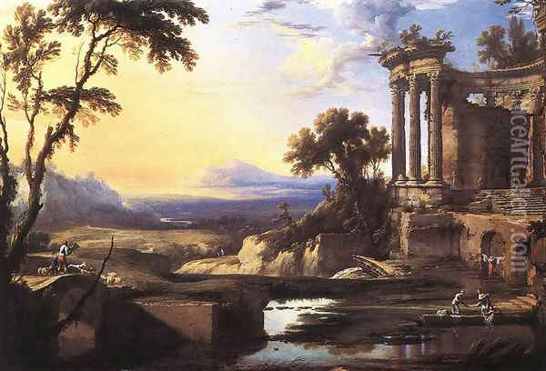 Landscape with Ruins Oil Painting - Pierre Patel