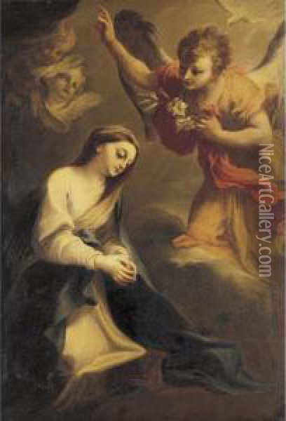 Annunciation Oil Painting - Stefano Maria Legnani