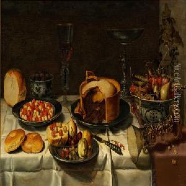 Breakfast Piece Oil Painting - Floris Gerritsz. van Schooten