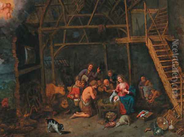 The Adoration of the Shepherds Oil Painting - David Ryckaert