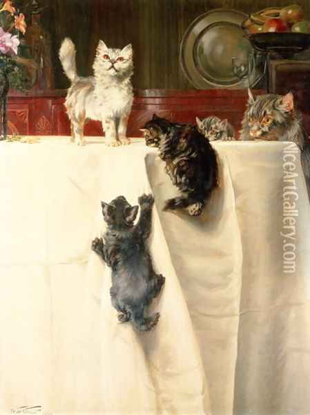 Cats Oil Painting - William Henry Hamilton Trood