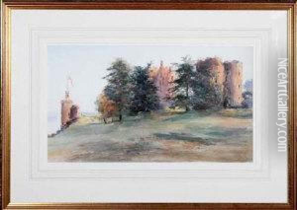 Castle Remains Near St. Affrique And Sylvanes Oil Painting - Elizabeth Medora Leigh