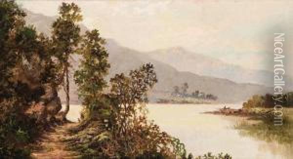 Mountain Landscape With Lake Oil Painting - William Louis Sonntag