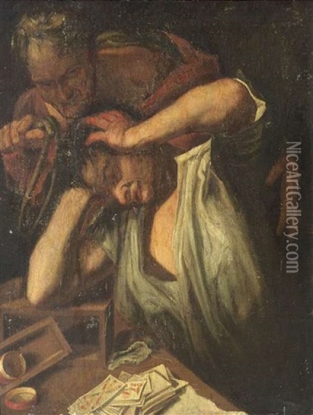 Der Verzweifelte Glucksspieler Oil Painting - Giacomo Francesco Cipper