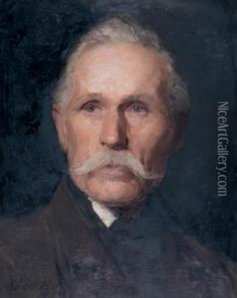 Portrait Of An Elderly Gentleman. Oil Painting - Robert Harris