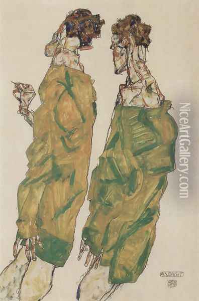 Devotion Oil Painting - Egon Schiele