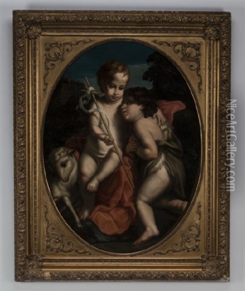 Christ & John The Baptist Oil Painting - Carlo Cignani