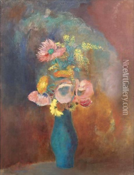 Vase De Fleurs Oil Painting - Odilon Redon