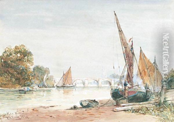 Kew Bridge On The Thames Oil Painting - Thomas Bush Hardy