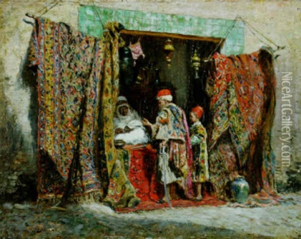 Rug Shop, Alger Oil Painting - Addison Thomas Millar