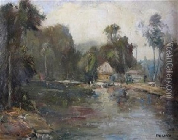 Landscape With River Oil Painting - Frank W. Loven
