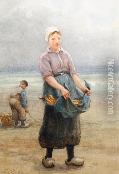 Dutch Fisher Girl Oil Painting - Edith Hume