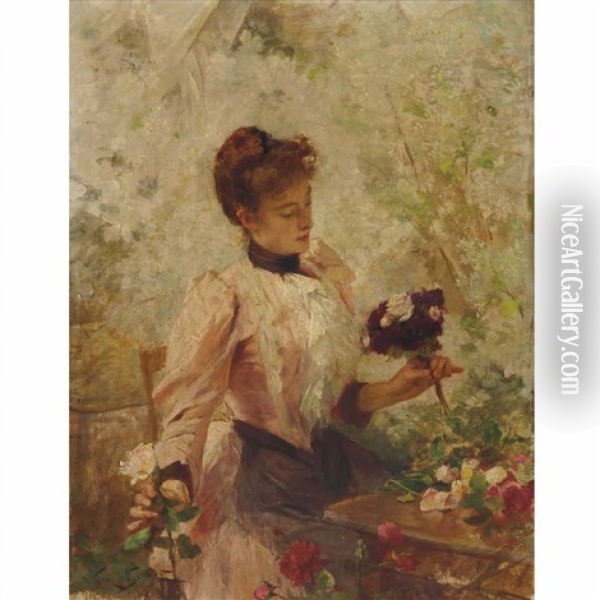 The Bouquet Oil Painting - Victor Gabriel Gilbert