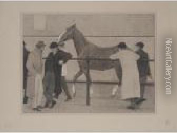 Horse Dealers; A London Church;
Crocks (dry 33; 38 And 39) Oil Painting - Robert Polhill Bevan
