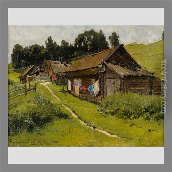 Summer In The Village Oil Painting - Alexandr Vladimirovich Makovsky