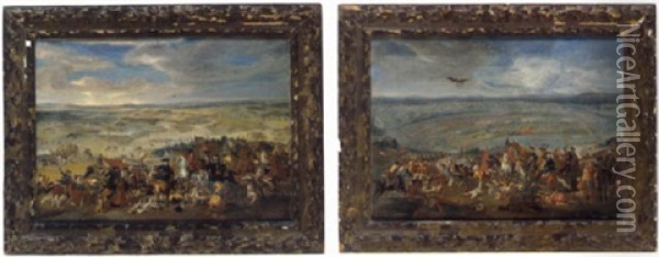 Schlachtszene Aus Den Kriegen Des Prinzen Eugene Von Savoyen Oil Painting - Franz Paul Findenigg