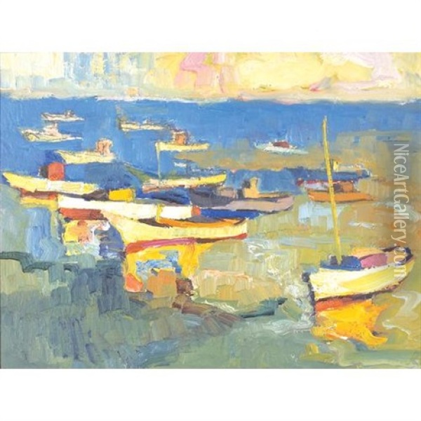 Stillwater Cove, Monterey Oil Painting - August Gay