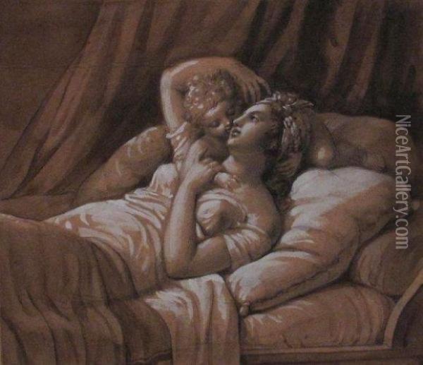 L'amour Maternel Oil Painting - Etienne-Charles Leguay