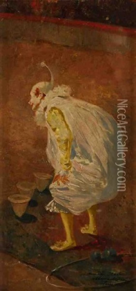 Le Clown Blanc Oil Painting - Emmanuel-Joseph Orazi
