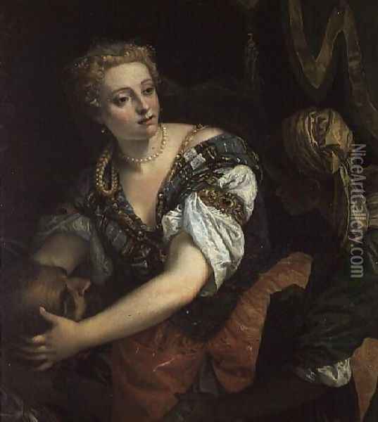 Judith with the head of Holofernes, 1582 Oil Painting - Paolo Veronese (Caliari)