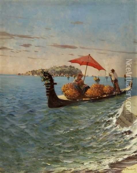 Vor Der Kuste Von Capri Oil Painting - Eugen Zardetti