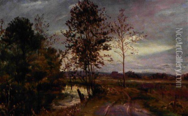 Mollea Ved Baekkelund. I Naerheden Af Hald Oil Painting - Theodor Philipsen