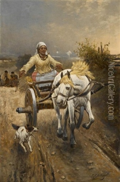 The Gold Convoy Oil Painting - Adolf (Constantin) Baumgartner-Stoiloff