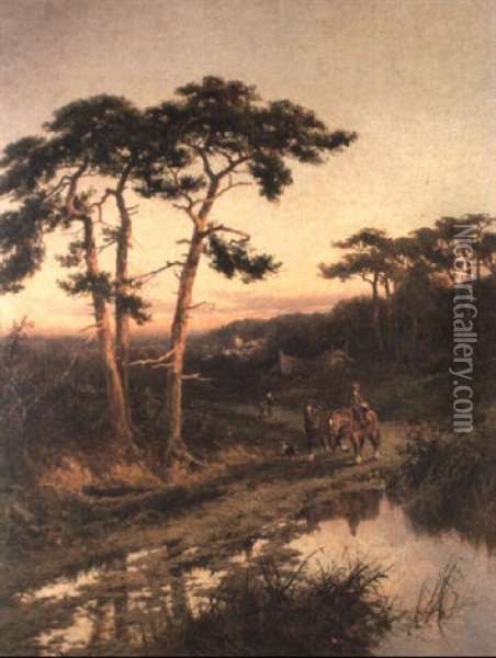Near Farnham, Surrey Oil Painting - Henry H. Parker