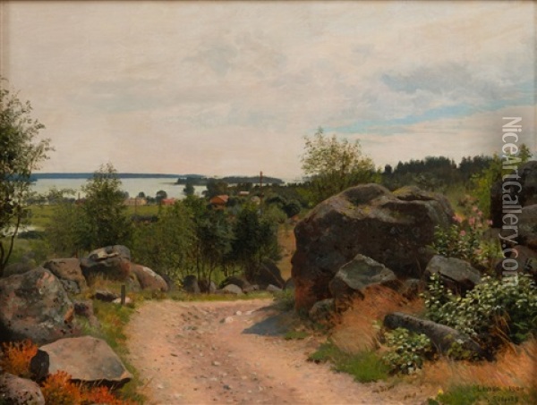 View Over The Bay Of Loviisa Oil Painting - Viktor Alekseevich Bobrov