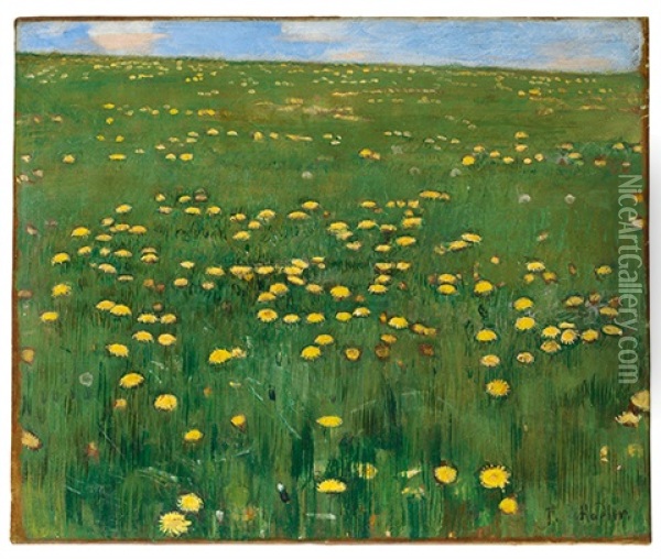 Die Blumenwiese Oil Painting - Ferdinand Hodler