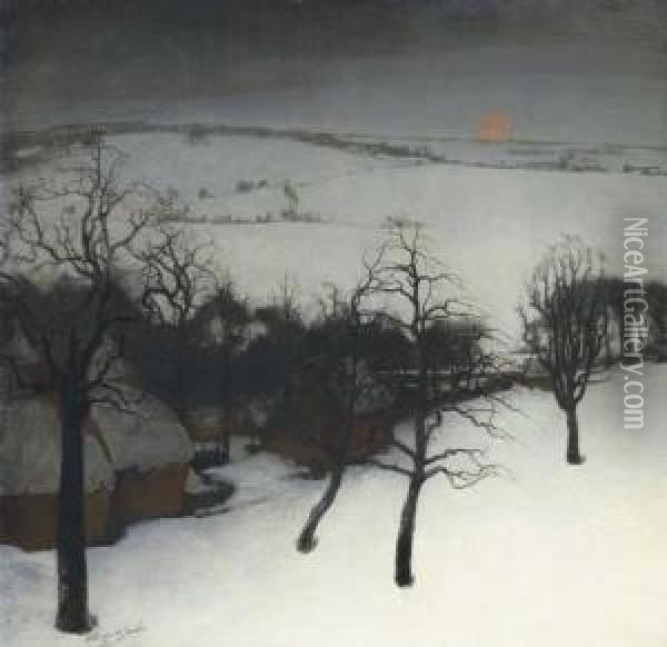 Paysage D'hiver - Winter Landscape Oil Painting - Valerius De Saedeleer