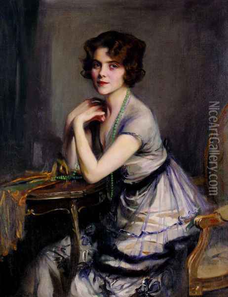 Portrait Of A Lady Oil Painting - Philip Alexius De Laszlo
