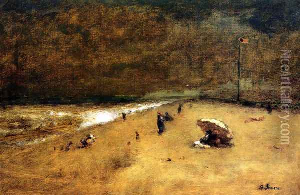 Along The Jersey Shore Oil Painting - George Inness
