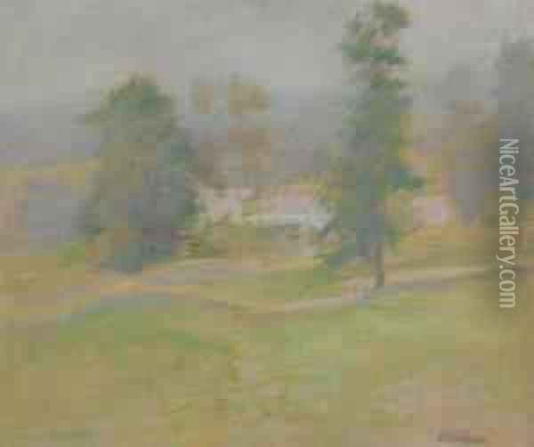 Spring Landscape Oil Painting - John Henry Twachtman
