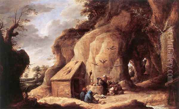 The Temptation of St Anthony after 1640 Oil Painting - David The Younger Teniers