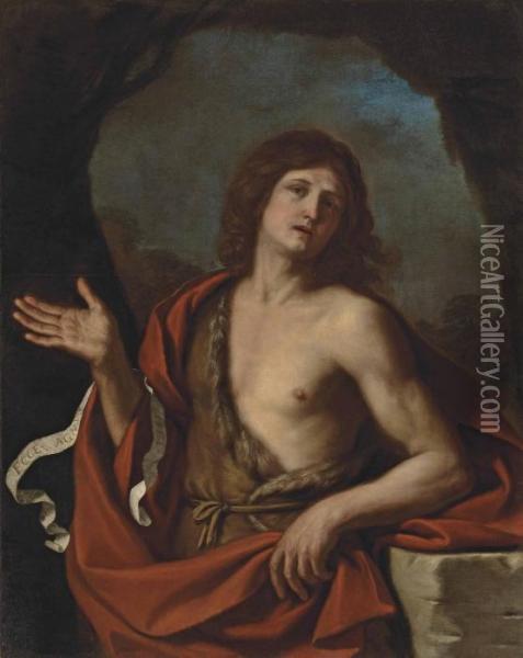 Saint John The Baptist In The Wilderness Oil Painting - Guercino