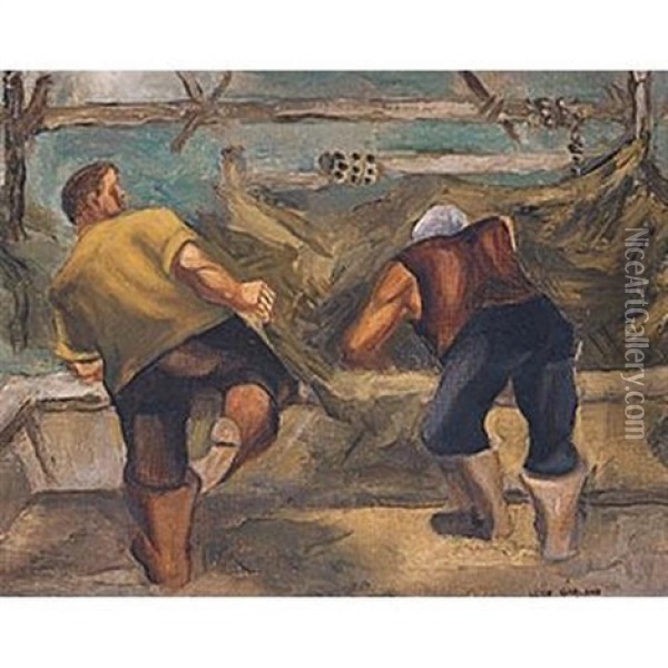 Fishermen Oil Painting - Leon Garland
