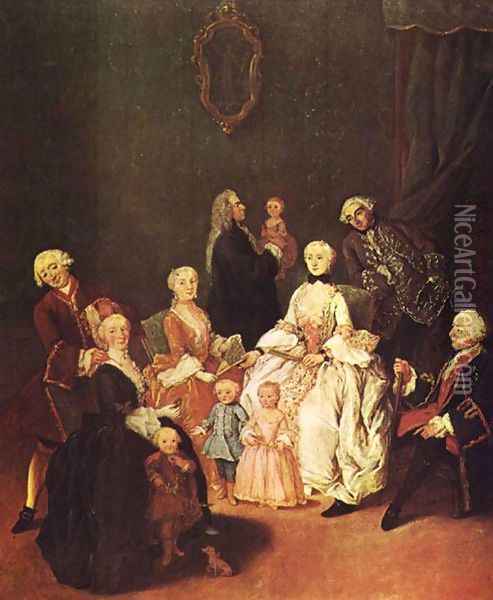 Patrician Family c. 1752 Oil Painting - Pietro Falca (see Longhi)