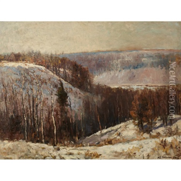 Winter Landscape Oil Painting - William Edwin Atkinson