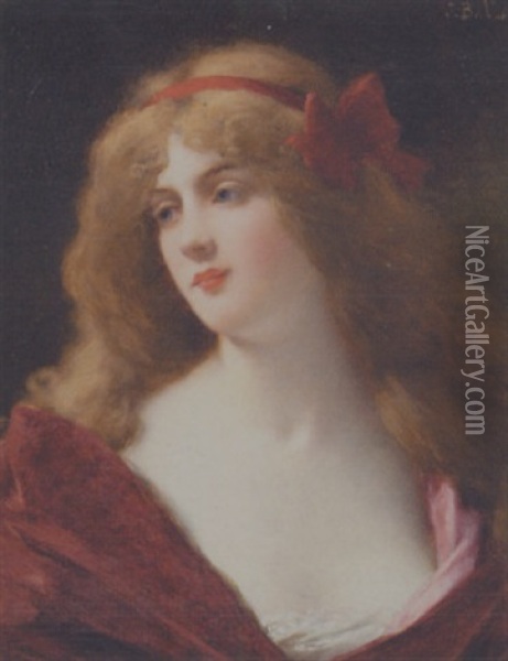 A Red-haired Beauty Oil Painting - Jules Frederic Ballavoine