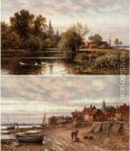 Views Of Bosham, Sussex Oil Painting - Alfred Augustus Glendening