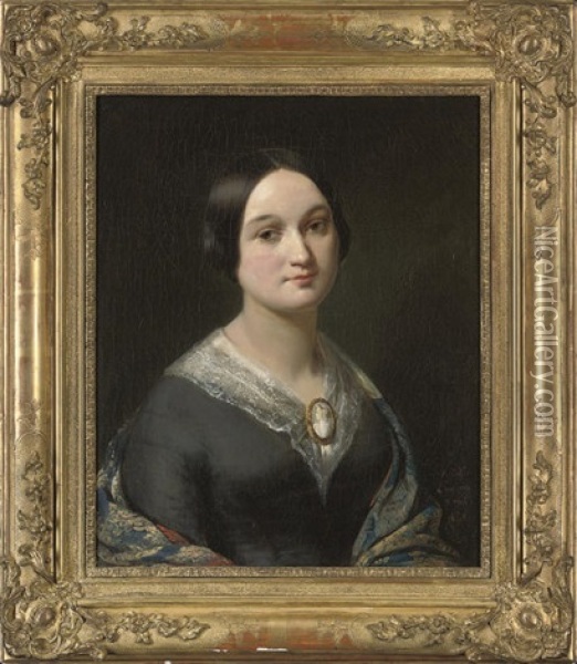 Portrait Of The Artist's Sister Oil Painting - Alexandre Marie Colin