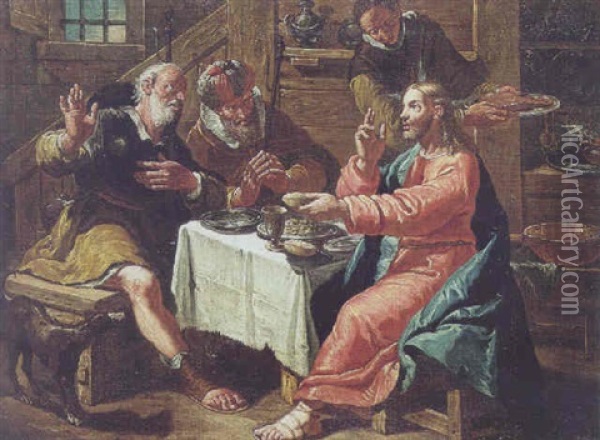 Kristus I Emmaus Oil Painting - Francesco Salvator Fontebasso