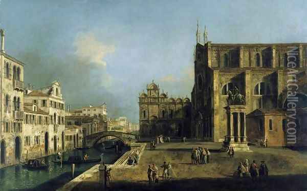 View of Campo SS. Giovanni e Paolo, Venice Oil Painting - Michele Marieschi