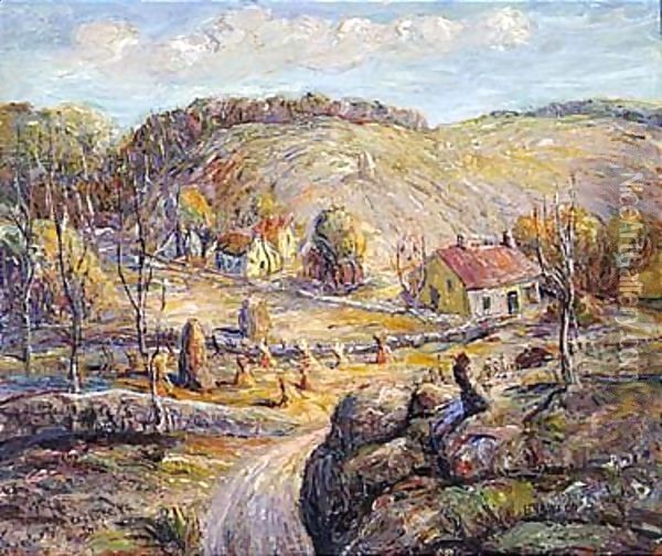 Radford Farm Oil Painting - Ernest Lawson